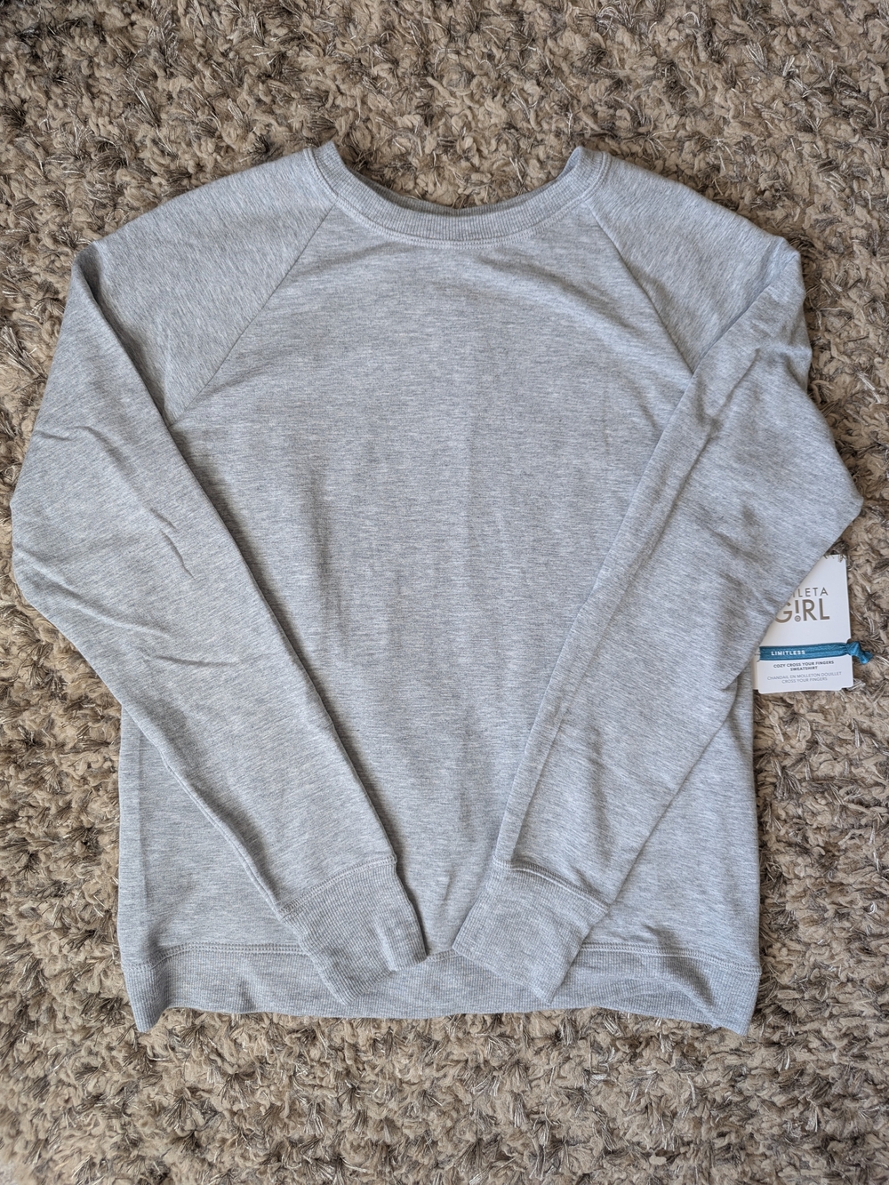 Athleta Lightweight Heather Gray Crewneck Sweatshirt